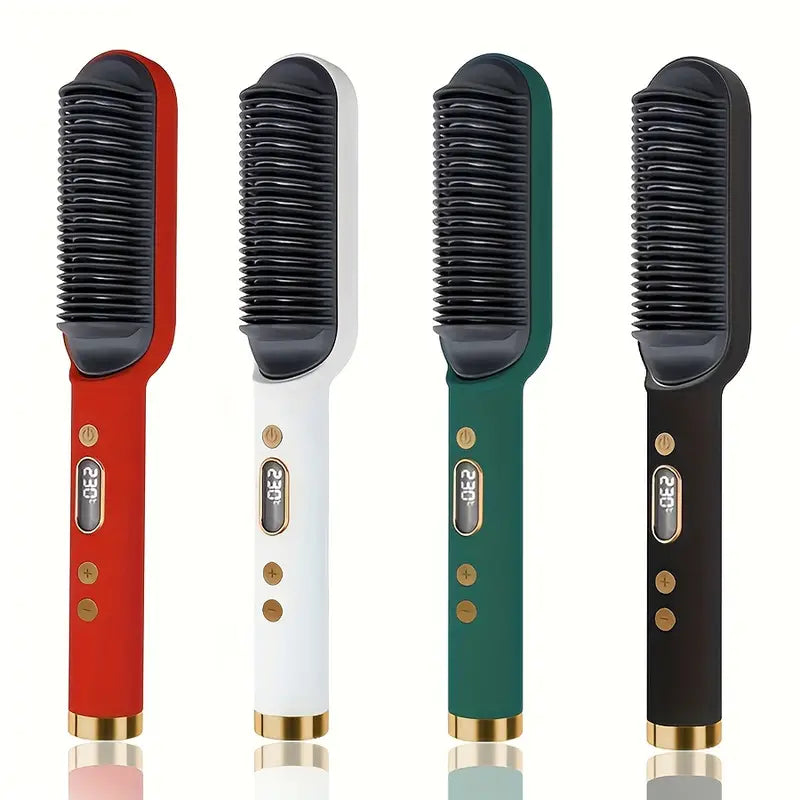 Peigne à Lisser à Ions Négatifs 2 en 1 pour cheveux crépus, frisés, perruques et barbes (EN PROMOTION - Stock très limité)