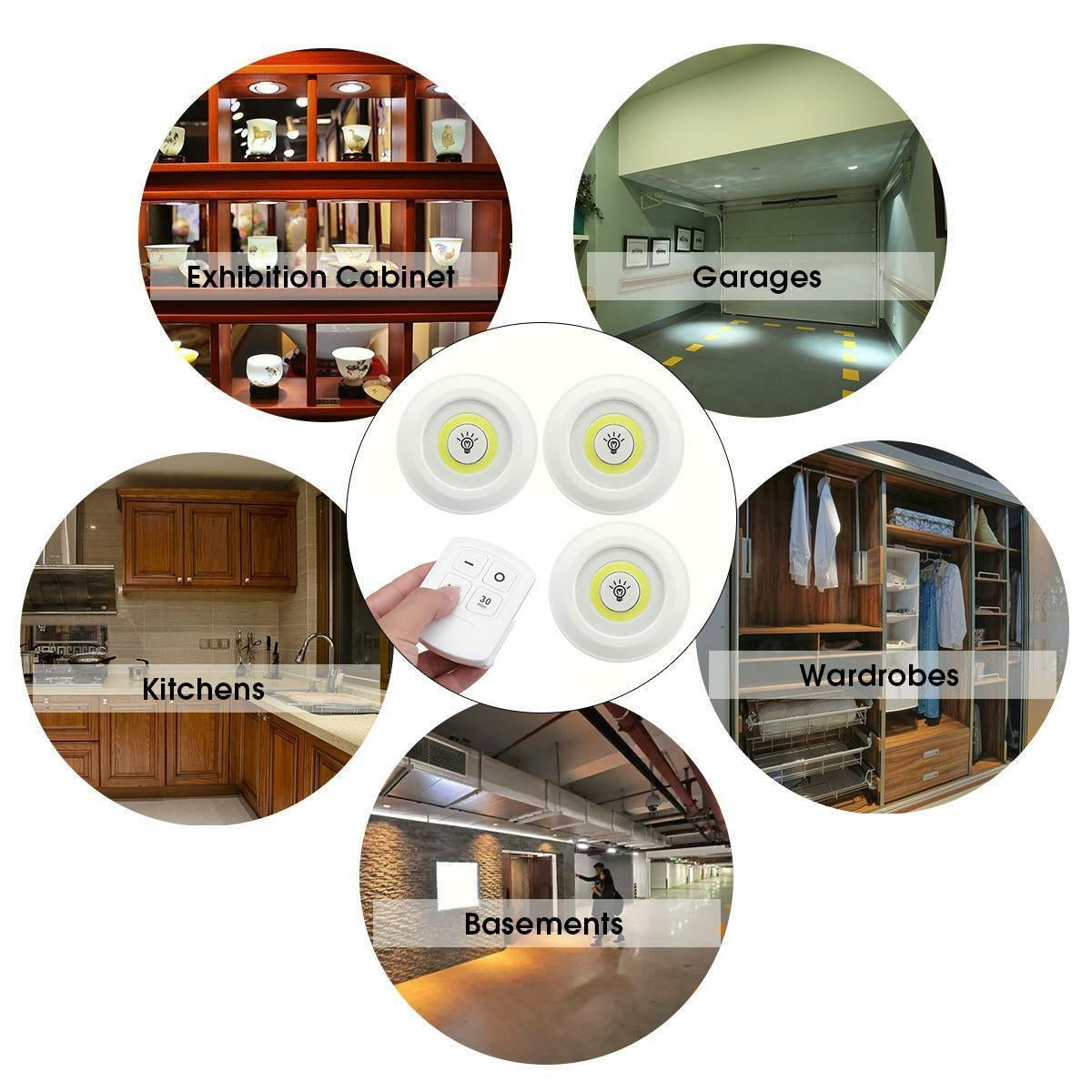 Lumière Led sans fil à télécommande - 1 acheté, 2 offerts (EN PROMOTION - Stock presqu'épuisé)