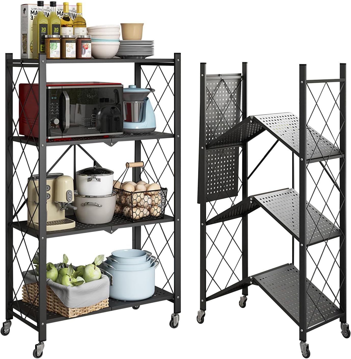 Étagère Rangement Pliante 4 Étagères - PROMO DÉSTOCKAGE (stock limité)