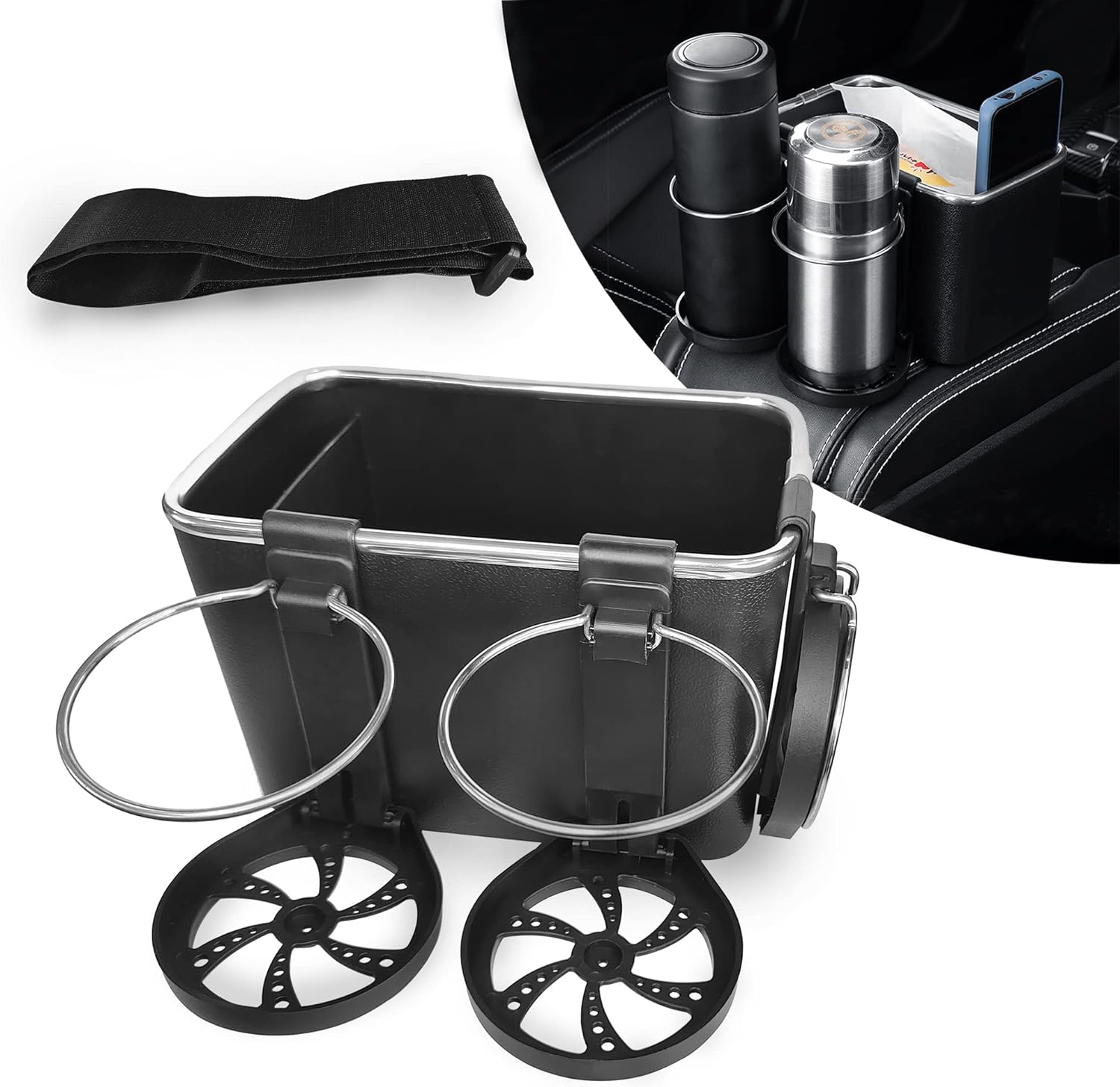 Boîte de rangement pour accoudoir de voiture, porte-gobelet de voiture, téléphones portables, boîtes à mouchoirs (EN PROMOTION - Stock très limité)