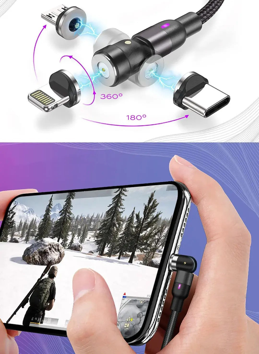 Câble X-Pro - multifonctionnel, charge rapide (EN PROMOTION - Stock très limité)