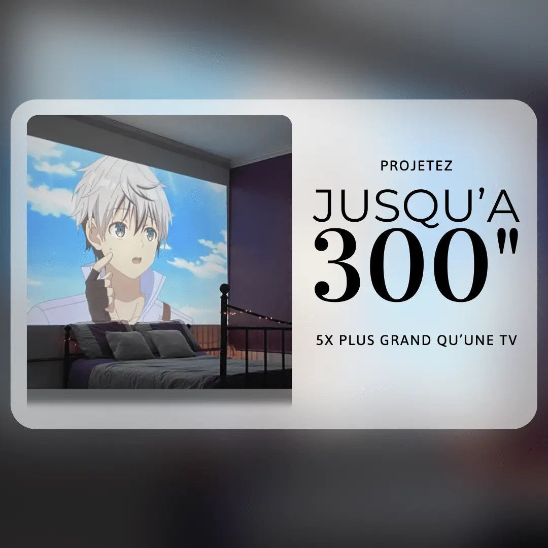 Projecteur Portable Sans Fil - Image HD nette, Écran géant 130 pouce, NetFlix, Gaming  (EN PROMOTION - Stock très limité)