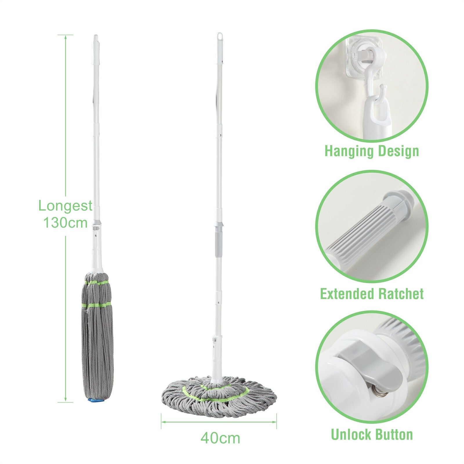 Balai rotatif 2 en 1 à 360 degrés en microfibre hautement absorbante (EN PROMOTION - Stock très limité)