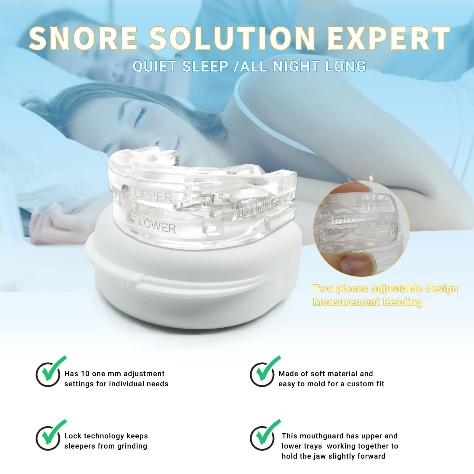 Snore-P - Solution anti-apnée, anti ronflement, sommeil apaisé (EN PROMOTION - Stock très limité)